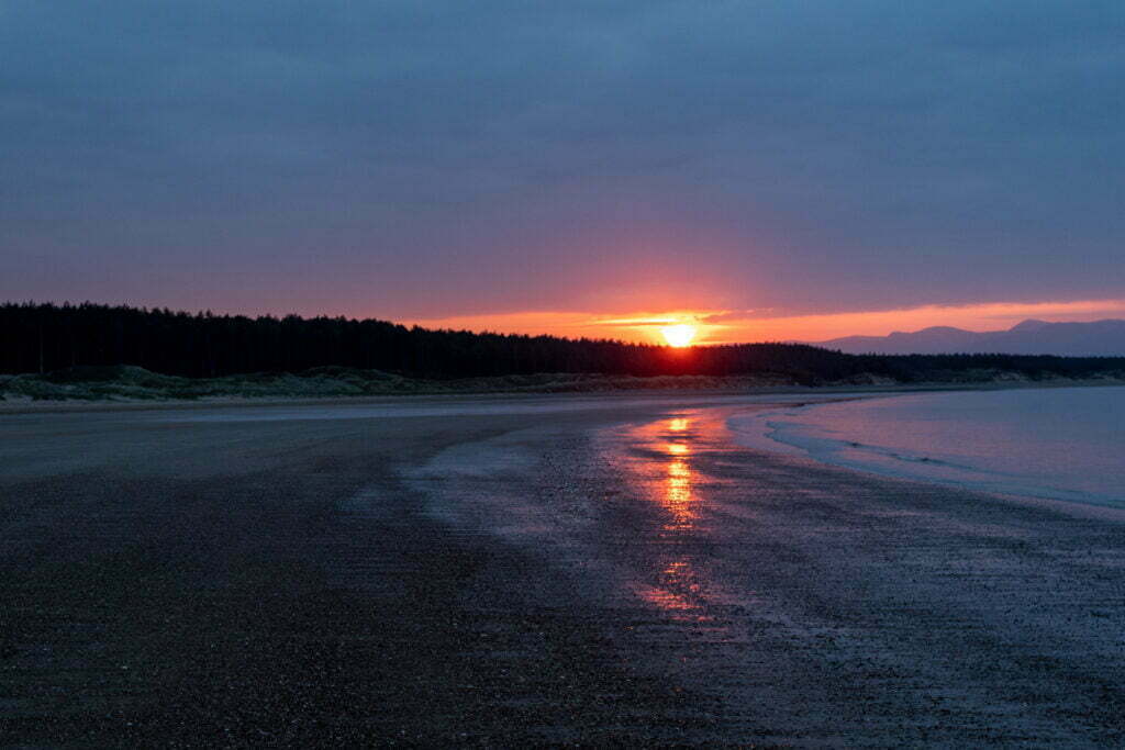 You can get to Llandwyn Beach through the Forrest at Niwbwrch (Newborough)